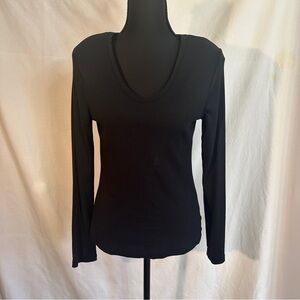 A New Day Long Sleeve Black Scoop Neck Ribbed Pullover Top – Size M